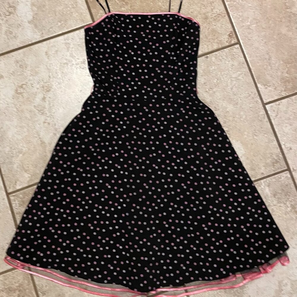 Steppin Out Black Pinup Dress Tulle Size Medium Spaghetti Strap